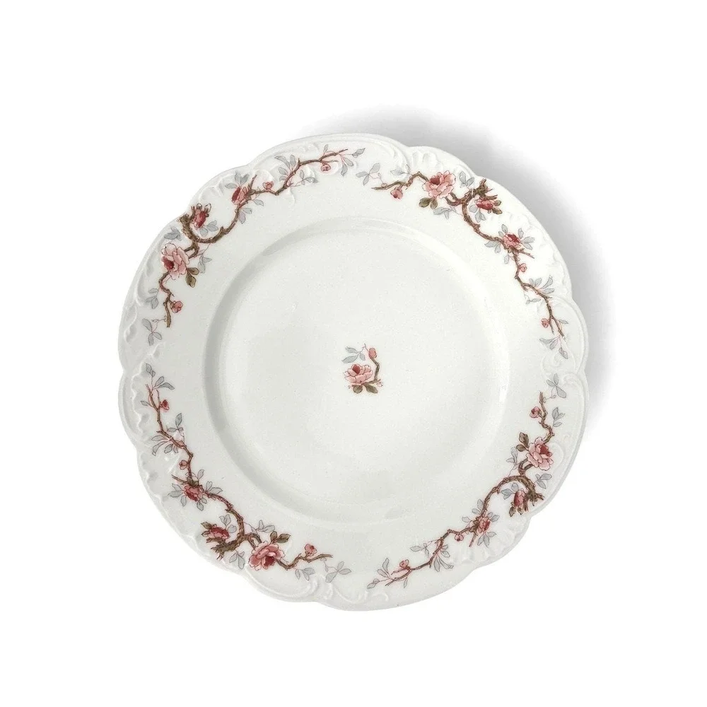 Antique Haviland & Co Limoges Dinner‎ Plate Pink Roses Schleiger 243 1894-1931